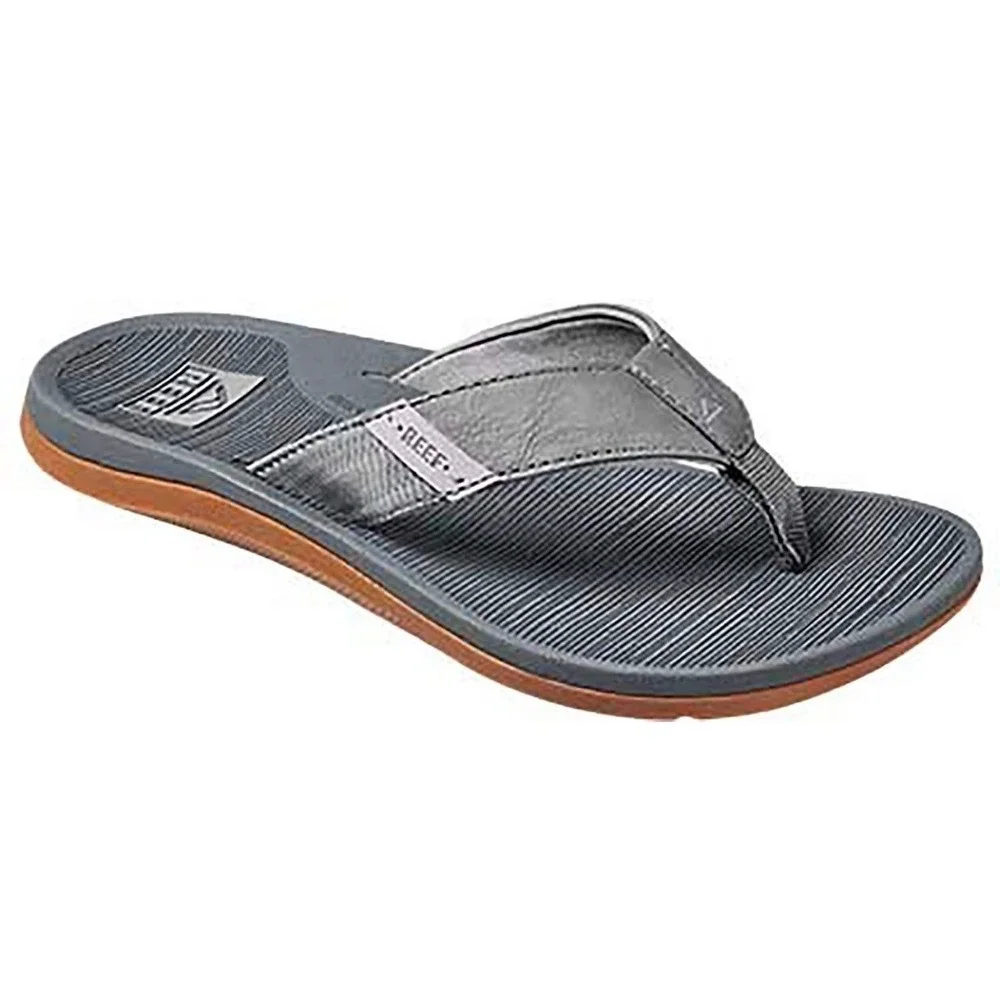 NEW‎ REEF SANTA ANA Men's Sandals Flip Flop Slip On Comfort Leather Size 13 GREY